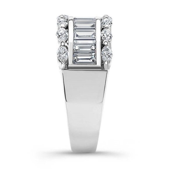 ✨ Three Layer Gems Eternity Zircon Silver Fashion Ring for Women, EVGG1420 - Picture 4 of 7